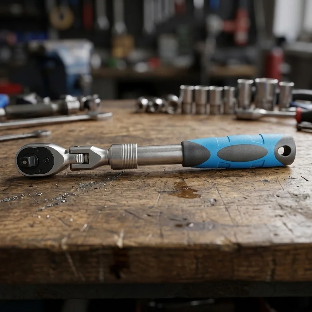Telescoping Ratchet Wrench Kit 3 Piece with 72 Tooth Smooth Ratcheting and High Carbon Steel Build for Professional Use