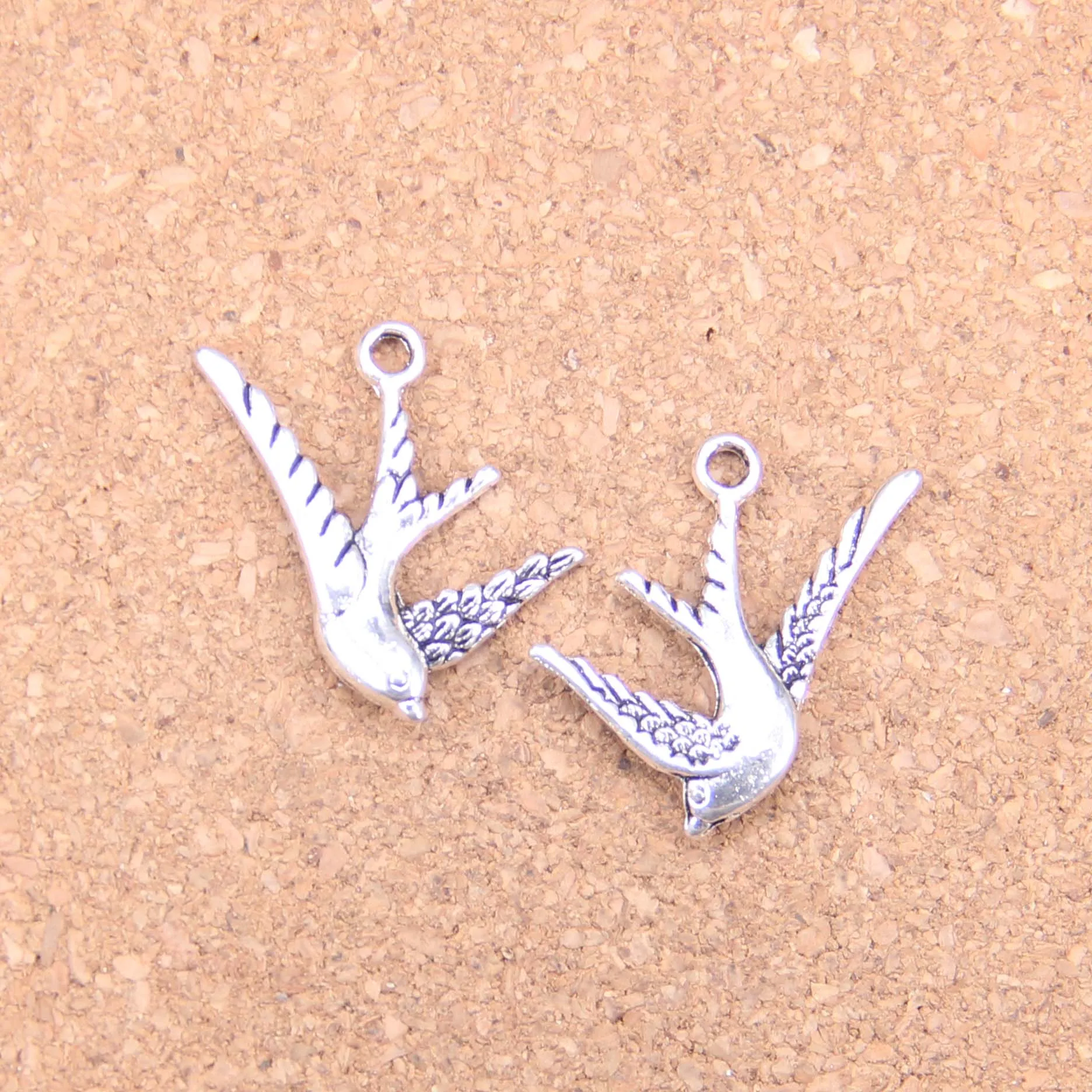 62pcs Charms Flying Swallow Bird 26x25mm Antique Pendants,Vintage Tibetan Silver Jewelry,DIY For Bracelet Necklace