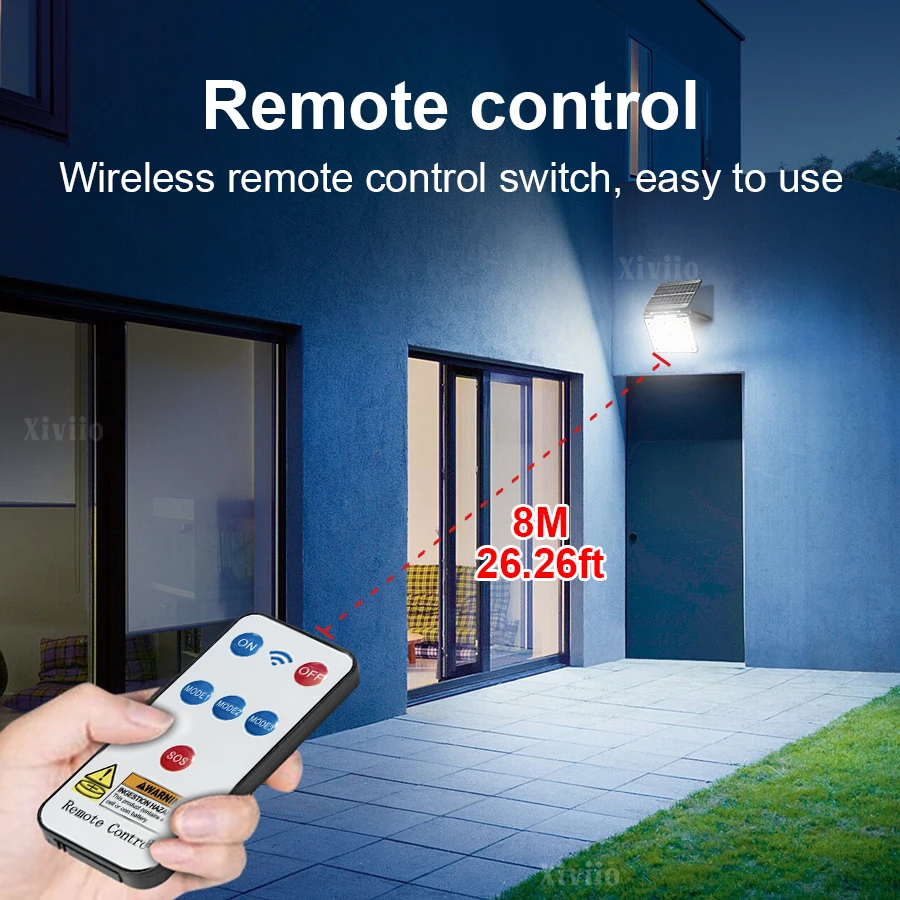 Multifunctional Remote Sensing Solar Lights Portable Solar Floodlight with Remote Control Lighting for Garden Outdoor Camping