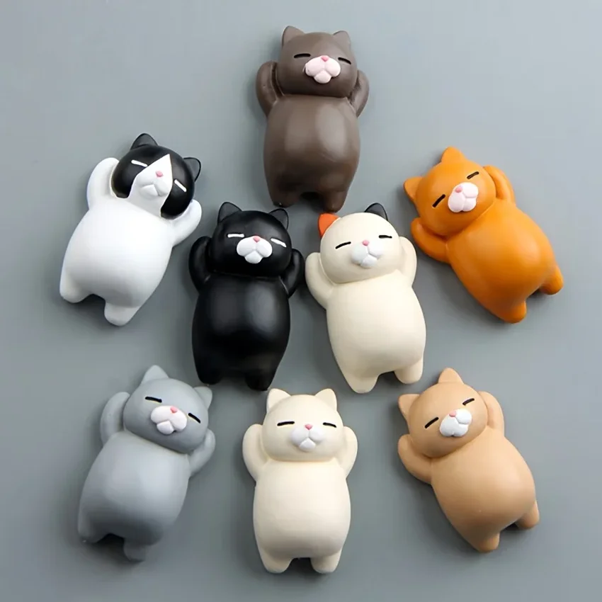 

6/8Pcs, cartoon cat refrigerator magnets, decorative refrigerator magnets, kitchen and home decor