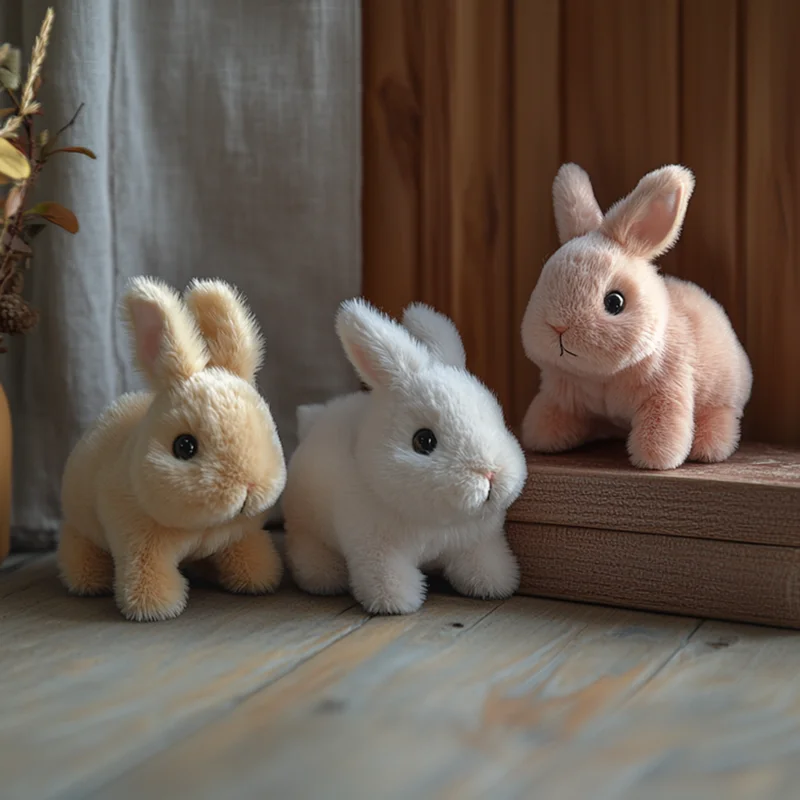 Lapin électrique mignon, jouets en peluche interactifs, lapin avec oreilles de marche, queue Wag, poupée en peluche, cadeau de pâques, livraison directe