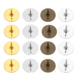 50Pcs/Lot Metal Brooch Pin Back Lapel Cabochon Base Cufflink Settings Butterfly Tie Tack Pins For DIY Jewelry Making Findings