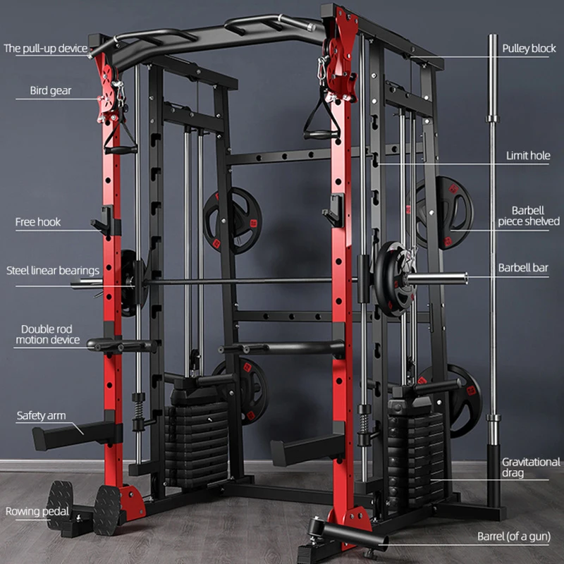 EXUAN 2023 New Comprehensive Fitness Machine Gym Commercial Multifunctional Smith Weightlifting Squat Gantry