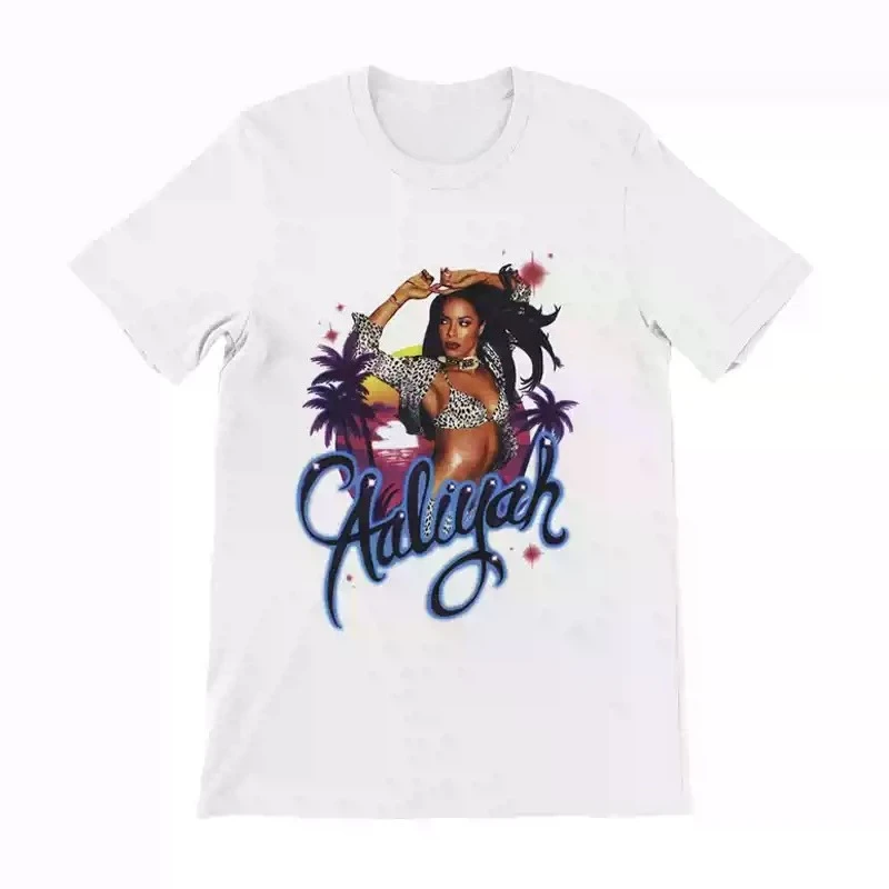 American Female Singer Aaliyah's American Retro Oversized Streetwear T-shirt