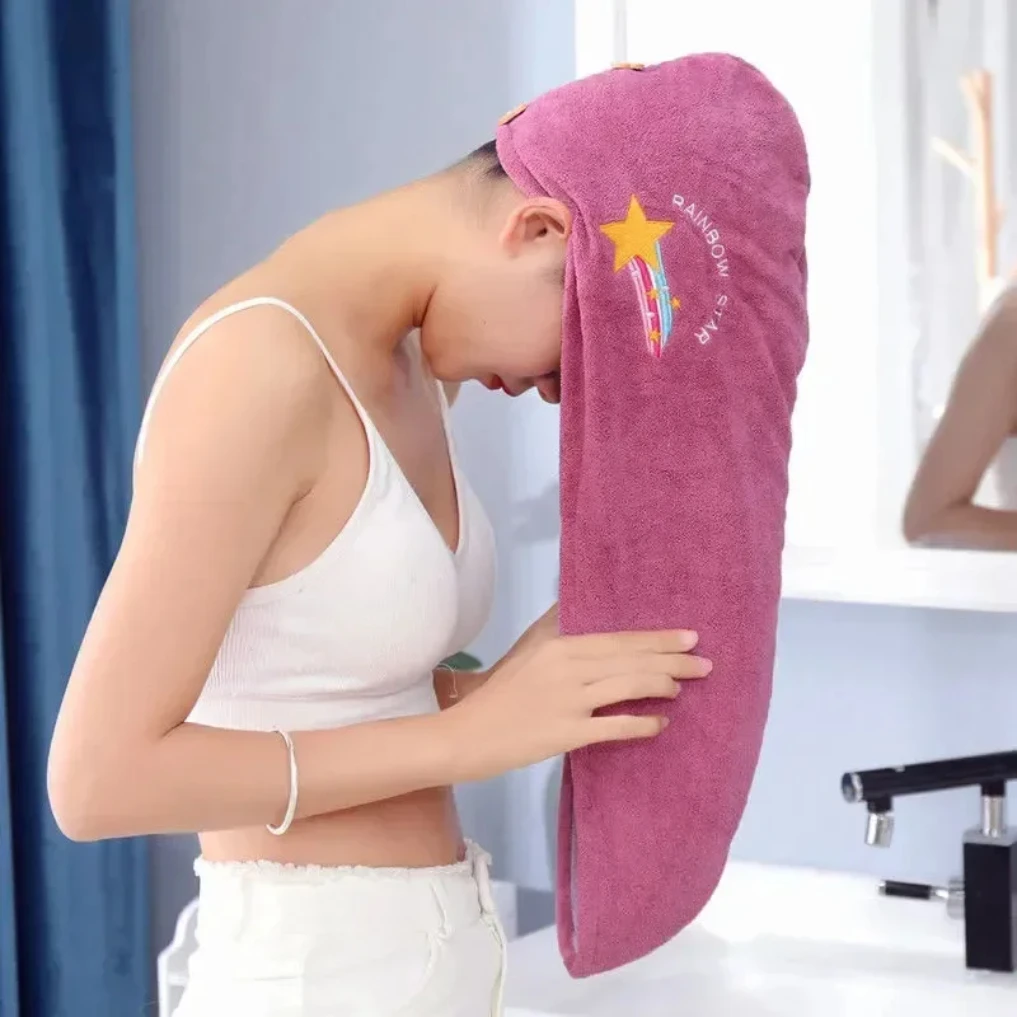 

Women Soft Microfiber Towels Shower Cap Towel Bath Hats for Women Dry Hair Cap Quick Drying Soft for Lady Turban Head Girl Towel