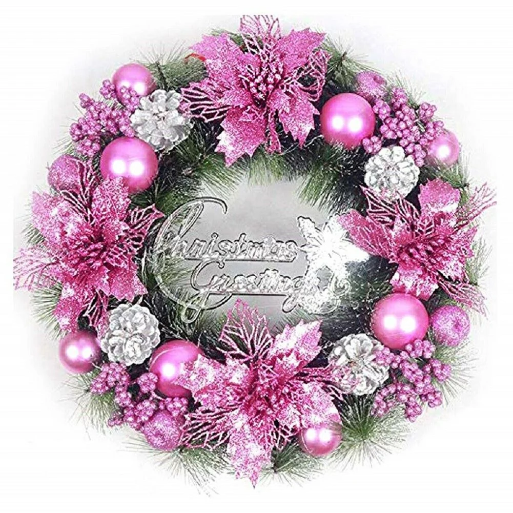 Decoration Christmas Flowers Xmas Party Party 11cm Christmas Glitter Flower Glitter PE Tree Decoration Practicall