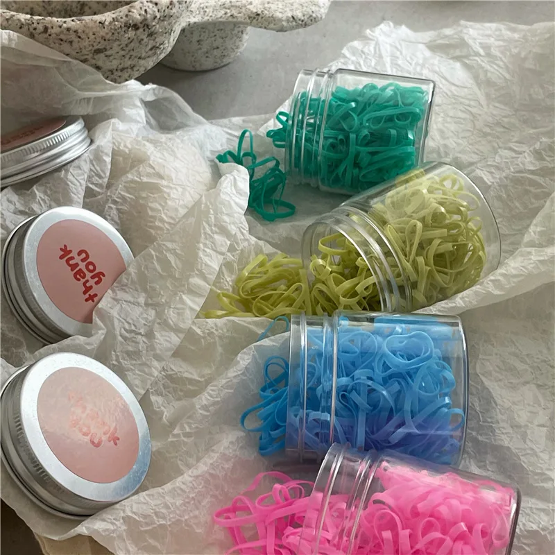 

Корейский однотонный набор одноразовых резинок, новый милый цвет, высокоэластичная базовая веревка для волос, головные уборы, аксессуары для волос для девочек и детей