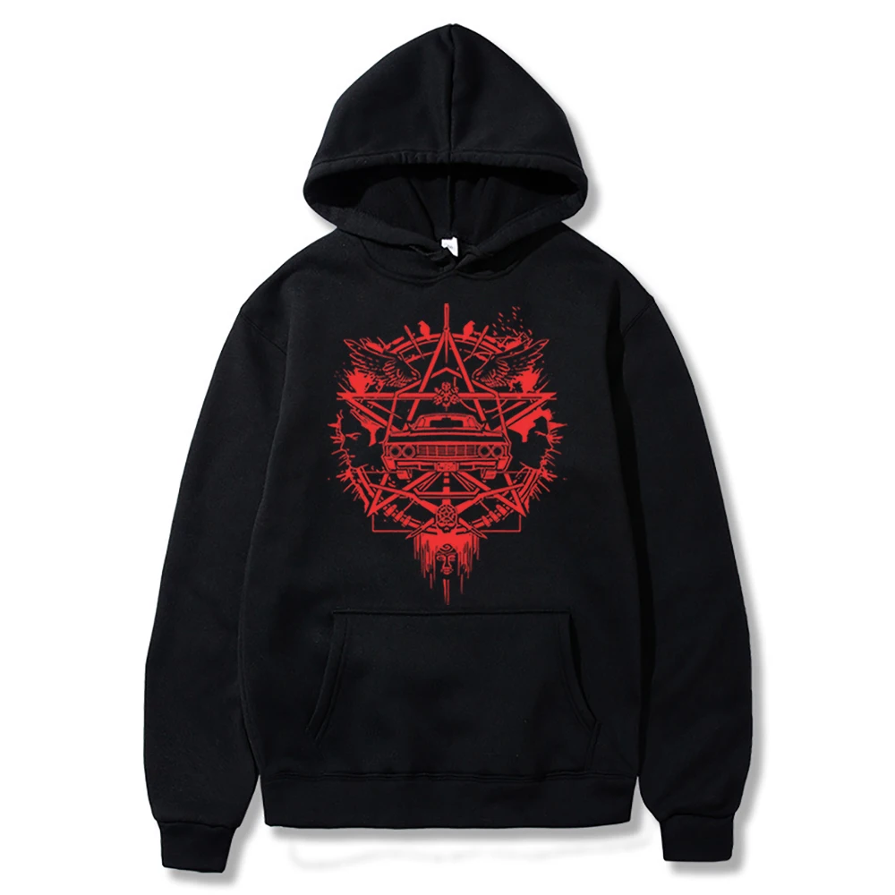 Supernatural Hoodie Dean and Sam Winchester Brothers Shirt Cool Supernatural Logo Sweater Unisex Gothic Tops Trendy Retro Hoodie