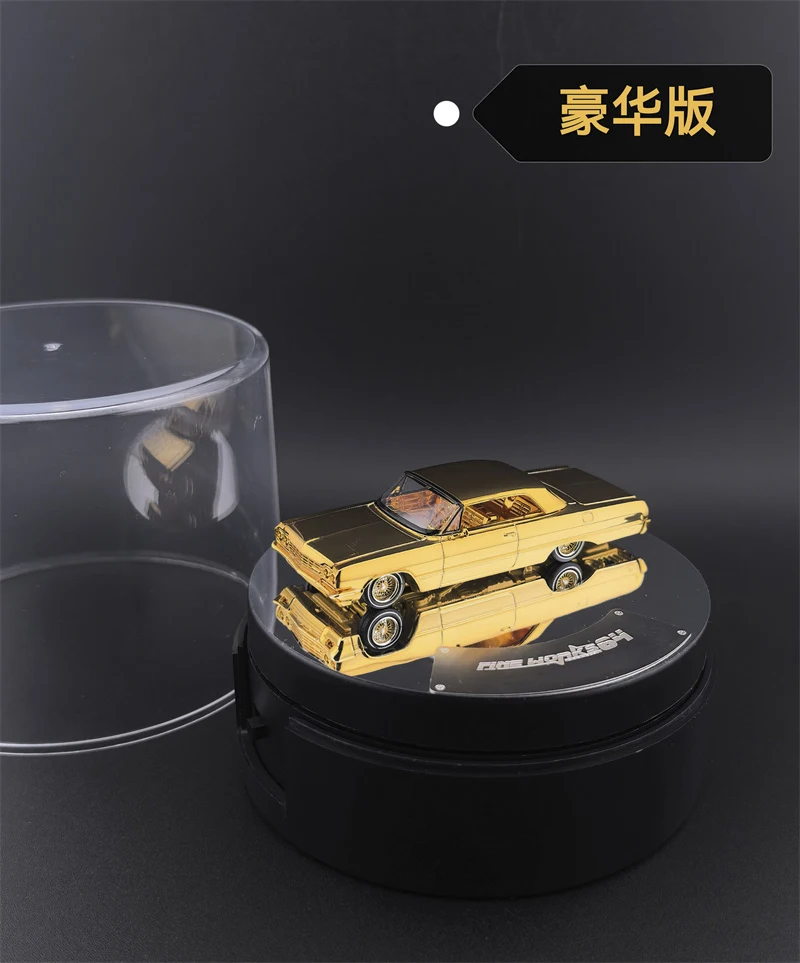 Fine Works64 1:64 Impala Lowrider Electroplated gold Alloy Vehicle Collectible Car Model