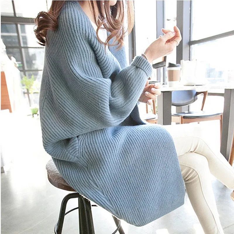 

Korean Long Cardigan Women Sweater 2024 Autumn Winter Fashion Batwing Sleeve Knitted Sweaters Loose Ladies Cardigans Knitwear