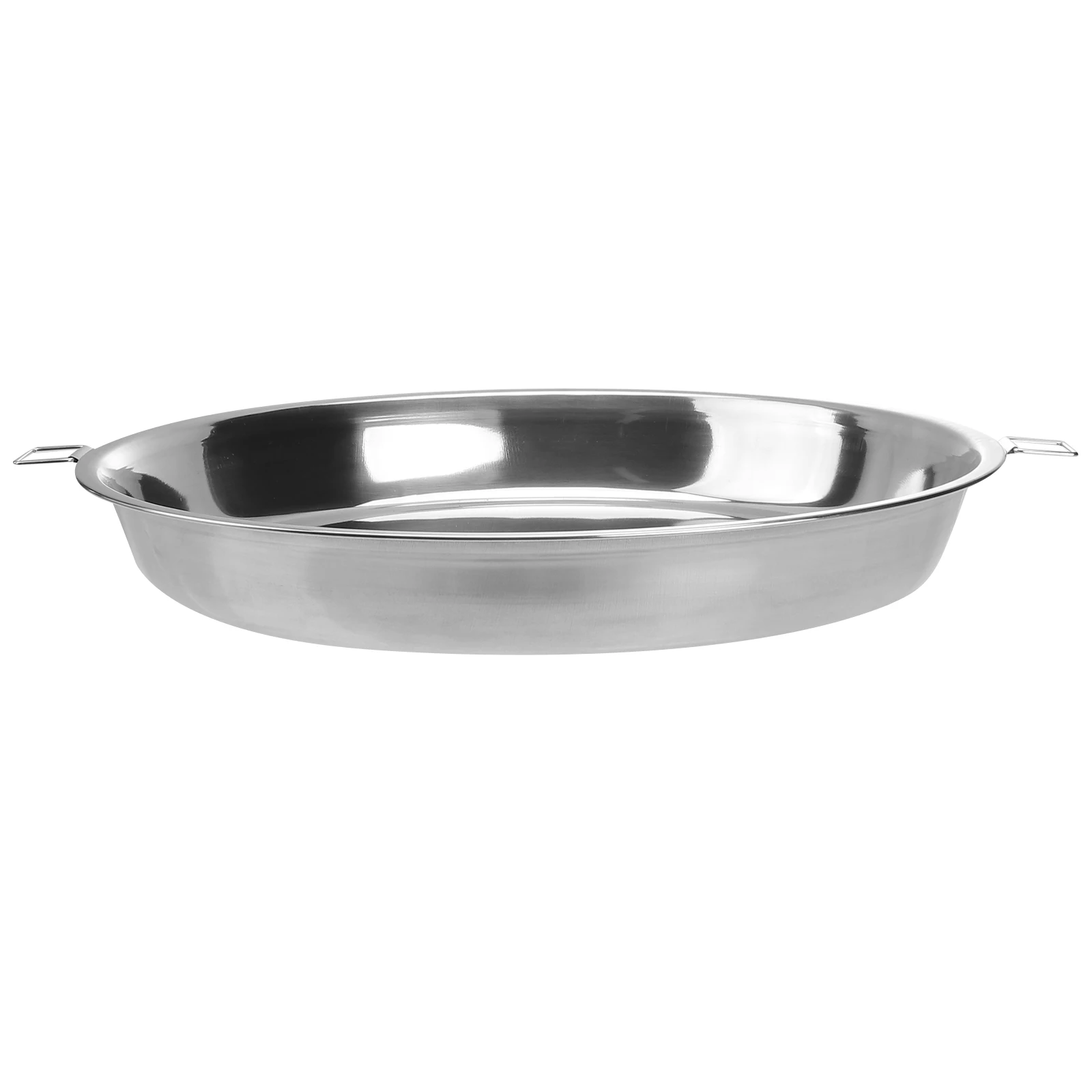 

Double Ear Steaming Plate Cooking Steamer Frying Pan Fish Cake Stainless Steel Easy to Clean Tray