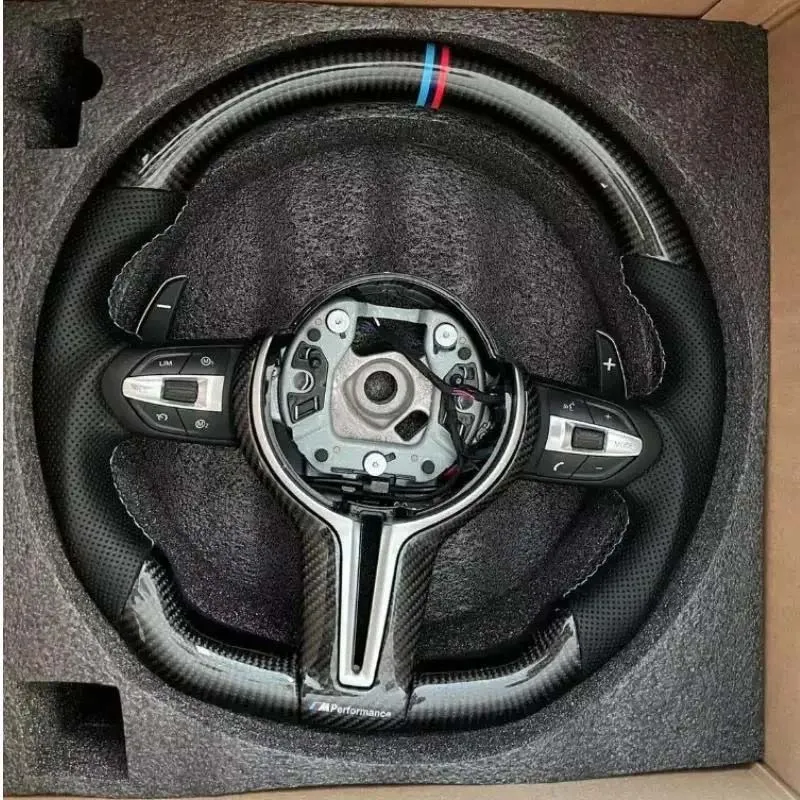 For BMW M3 M4 M5 M6 Car Steering Wheel Fit F20  F16 F25 F22 F32 F02 F12 F33 F01 F30 F10 F26 F15 F80 Carbon Fiber Steering Wheel