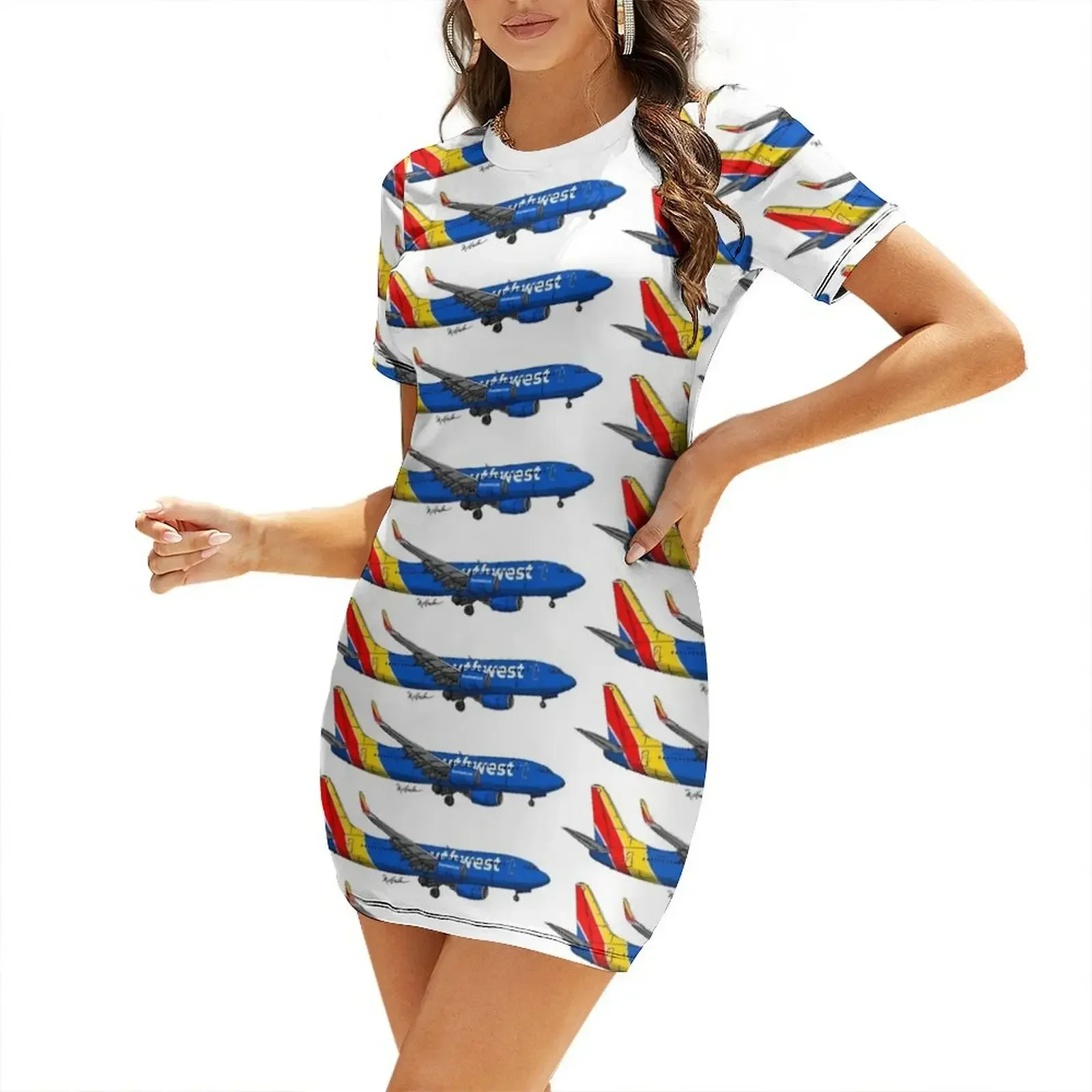 Vestido de Verano de Manga Corta Being 737 Southwest para Mujer 2026, Vestidos de Moda para Mujer, Tendencia en Ropa Femenina 2026