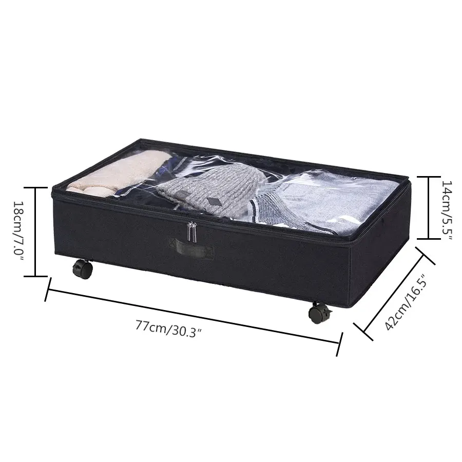 Folding bed bottom box with wheels under the bed cloth technology dust cover storage finishing iron technology pulley box