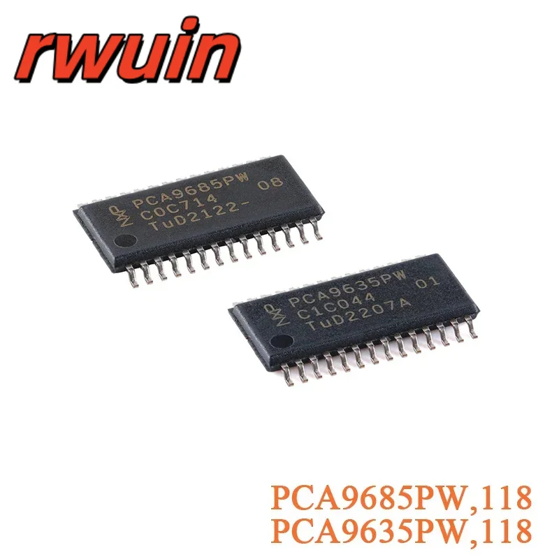 10pcs/1pc PCA9685 PCA9685PW,118 PCA9635PW,118 TSSOP-28 TSSOP28 I2C 5V Voltage Source LED Controller Chip IC Integrated Circuit