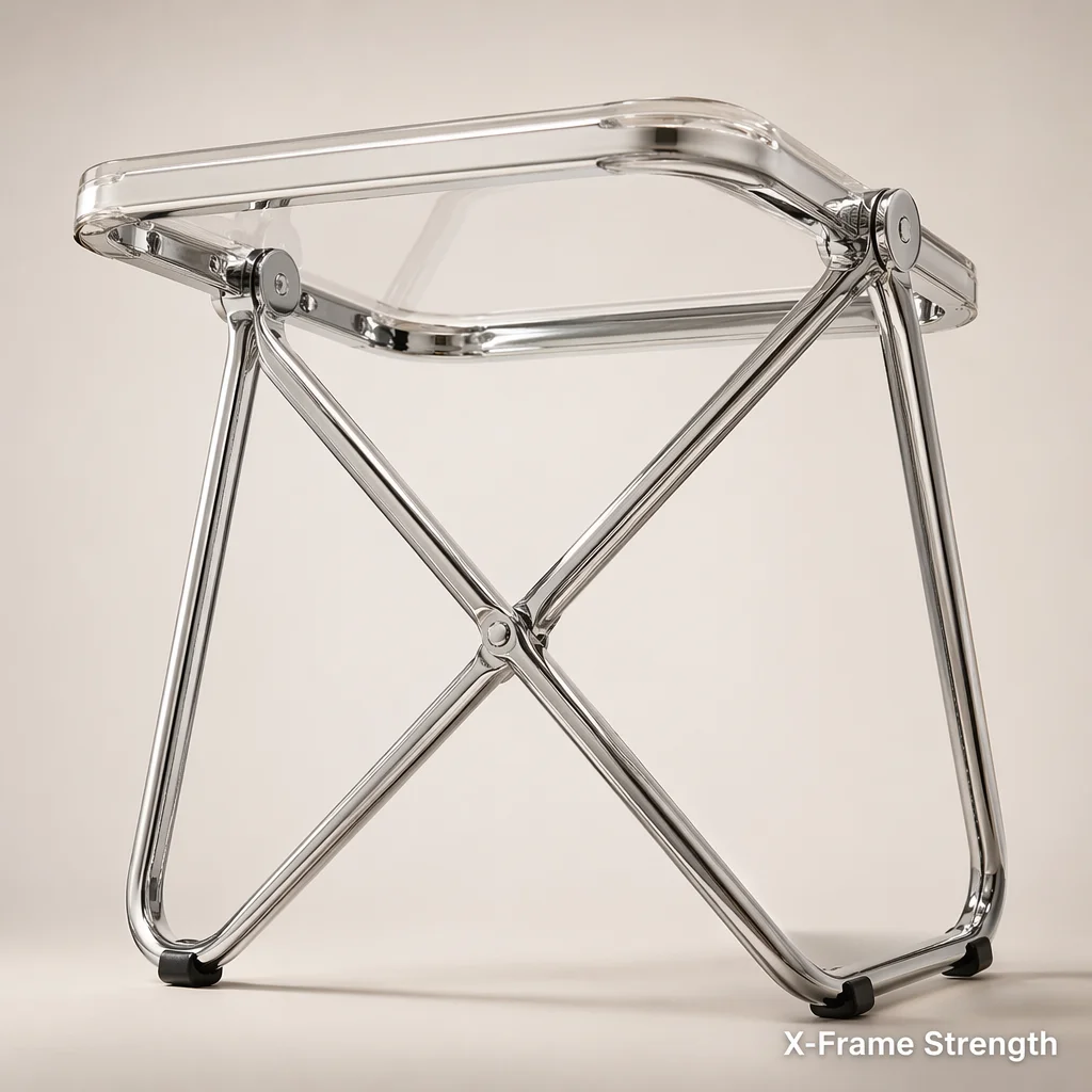 Folding Acrylic Side Table - Transparent Coffee Table for Living Room, Sofa Corner & Balcony