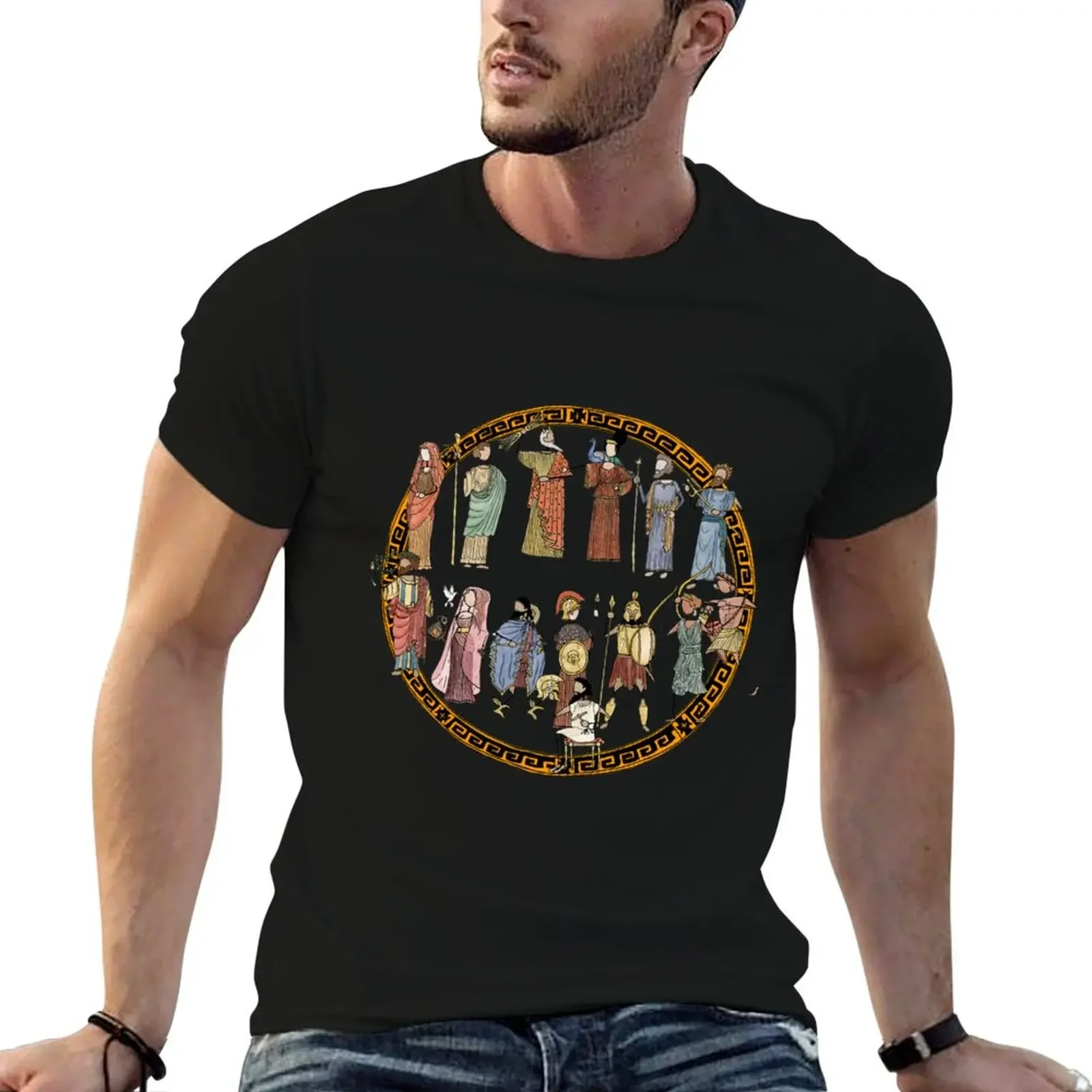 Greek Myth Comix - the Olympians in Colour! With tondo. T-Shirt basketball graphic tees graphic t shirts oversized t shirt men