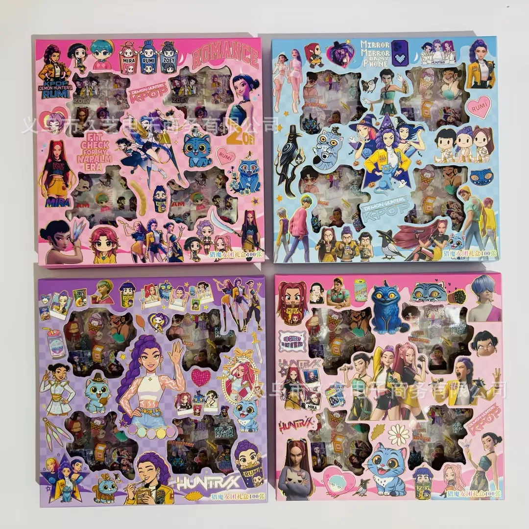 

100pcs/set kpop demon hunter Stickers creative children's DIY handmade decoration sticker box Kid for Gifts