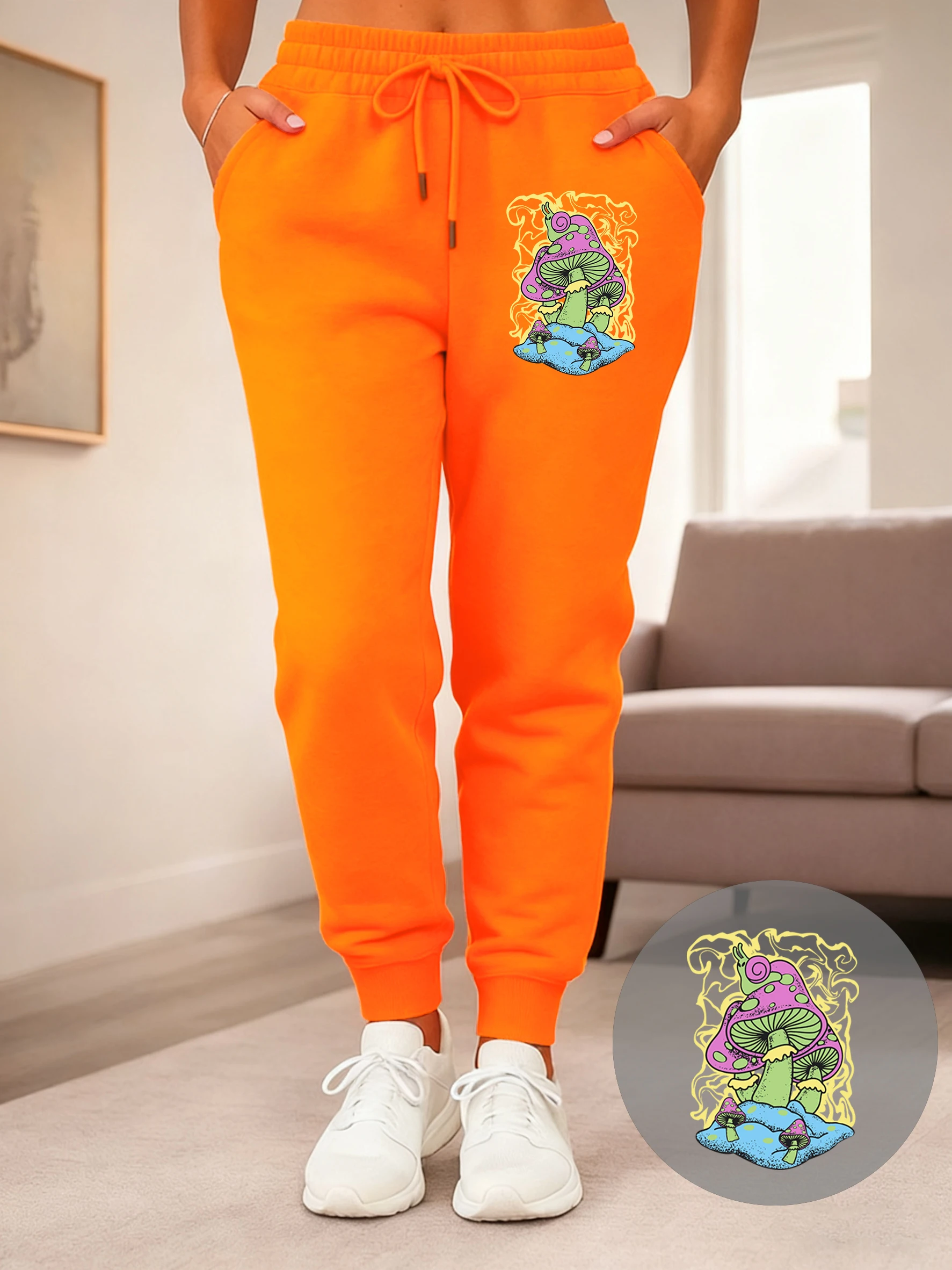 Mmortal Beauty Inside Butterfly Print Women Sweatpant Pocket Trousers Drawstring Pants Woman Fleece Hip Hop Autumn Jogging Pant