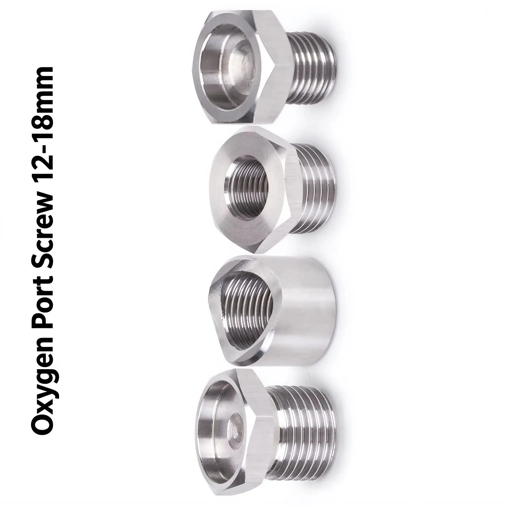 Universal 12MM 18MM O2 Sensor Port Plug Stainless Steel Bolt Oxygen Sensor Base Fitting For Motorcycle Exhaust Pipe