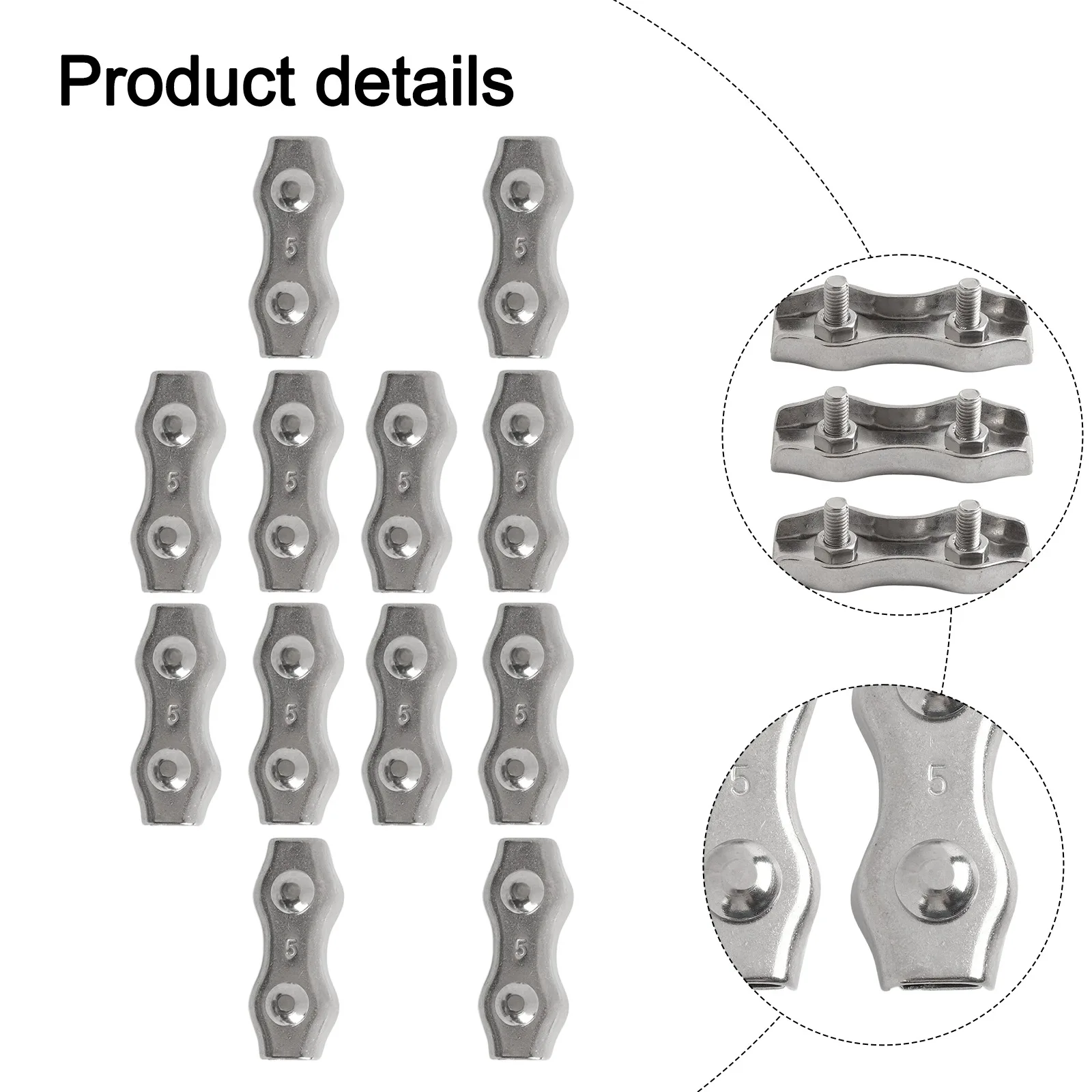 12pcs forM5 Rope Connectors for Electric Fences Galvanized Steel Construction Ensures Long Lasting Performance
