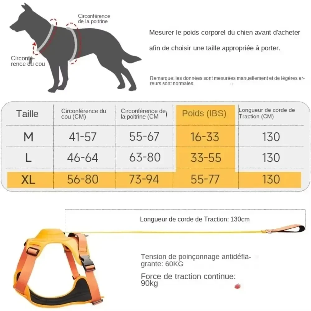 Dog Collar Harness for Medium Large Dogs Explosion-proof Punch Breathable Adjustable Pet Harness Vest Outdoor Training
