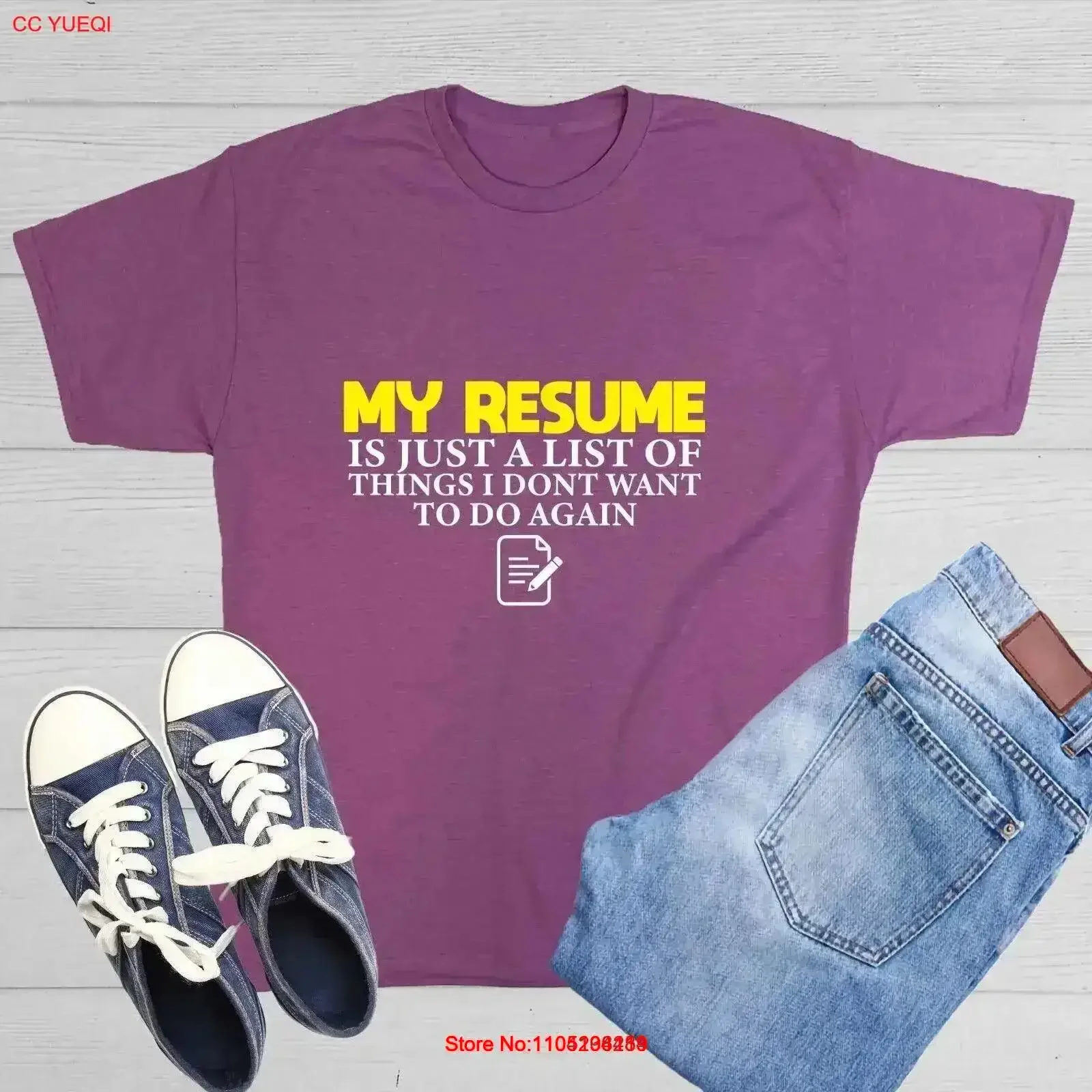 My Resume Sarcástico novedad s divertida camiseta para mujer vintage lavada Casual transpirable homme moda suave versátil ligeramente