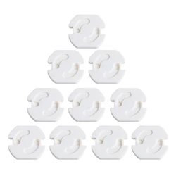 10pcs Baby Safety Rotate Cover 2 Hole Round European Standard Electric Protection Children Socket Plastic Security Locks