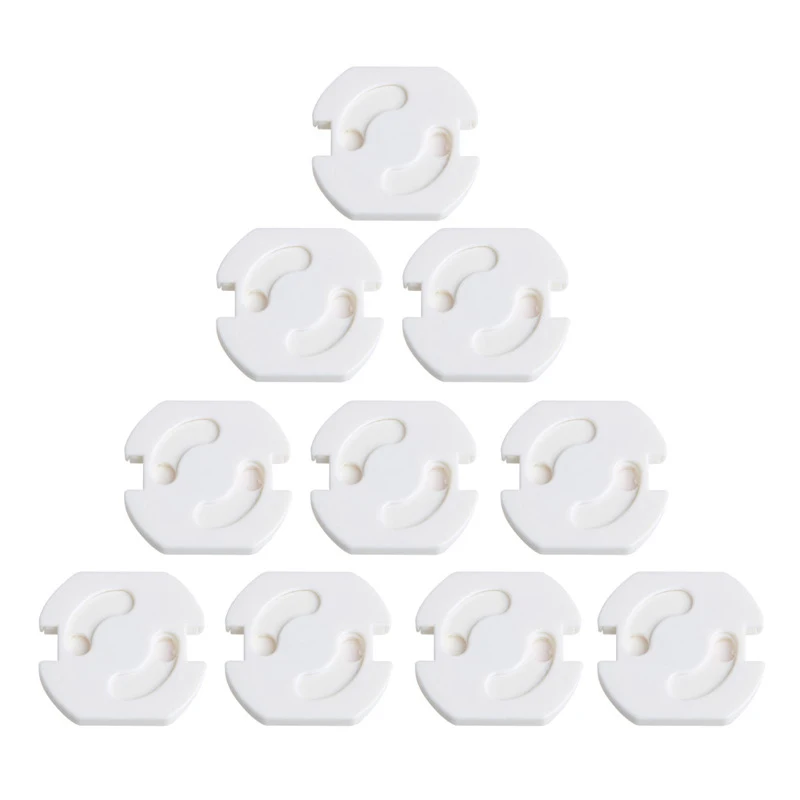 10pcs Baby Safety Rotate Cover 2 Hole Round European Standard Electric Protection Children Socket Plastic Security Locks