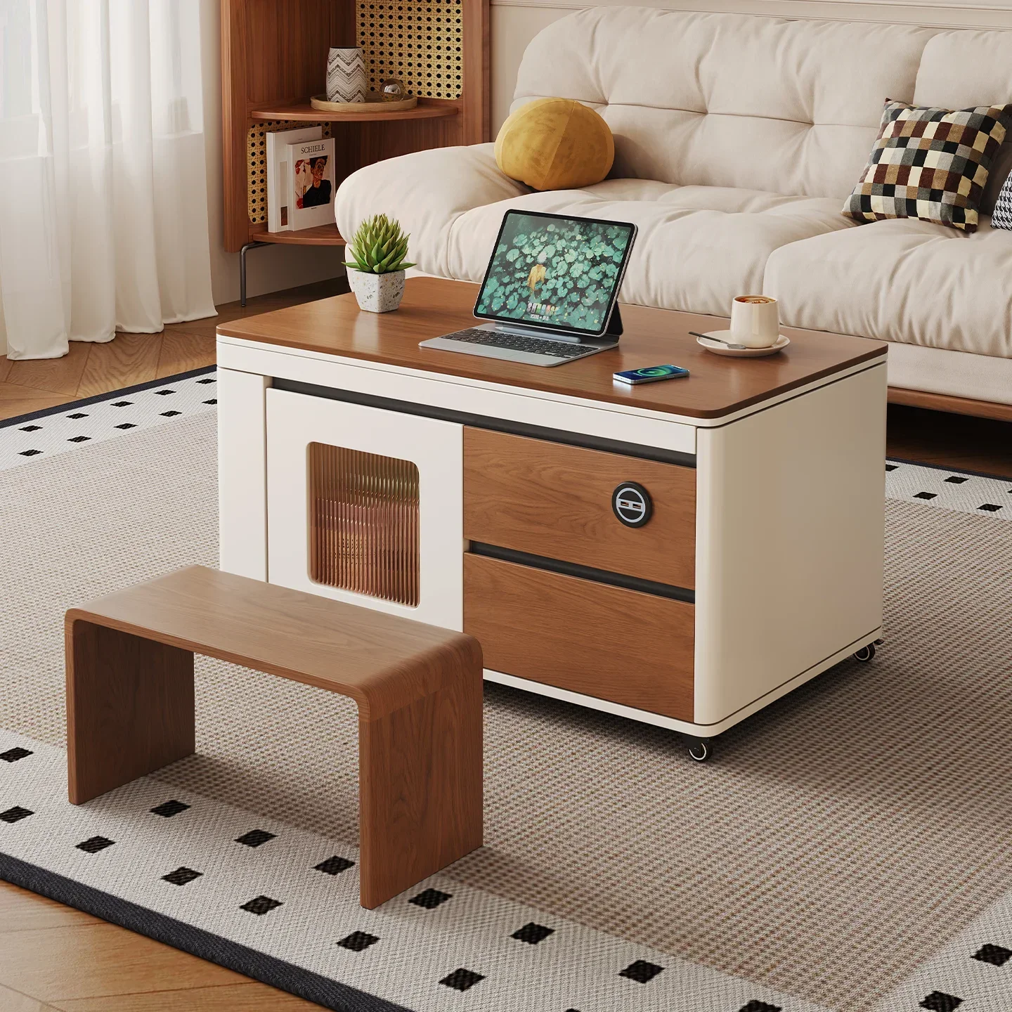 Movable Tea Making Integrated Living Room Household Small Apartment Lifting And Retractable Multi-functional Coffee Tablen29