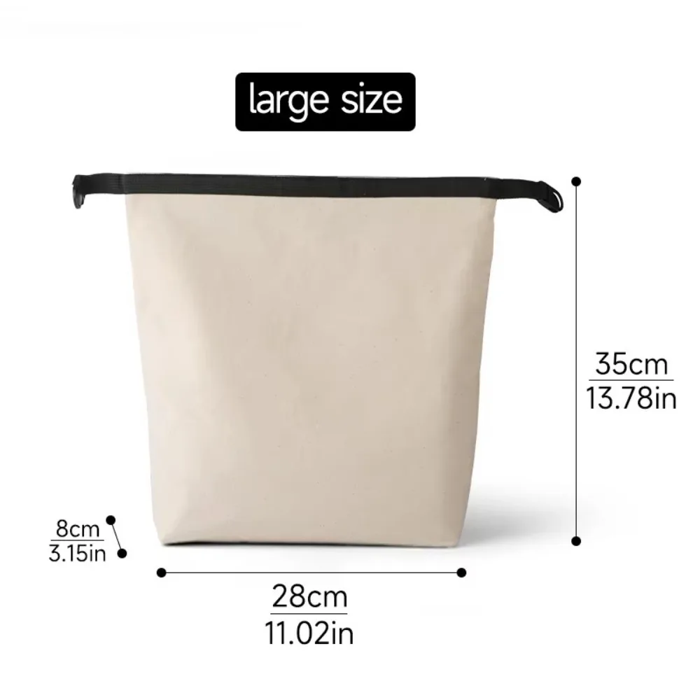 Durable Canvas Insulated Lunch Bag Large Capacity Leak-Proof Insulated Bags Easy to Clean Lunch Tote Bags