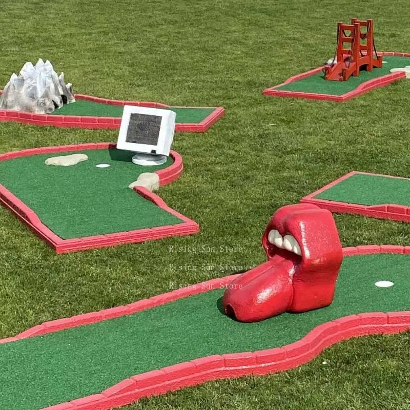9-Hole mobile golf clubs, lightweight, waterproof, environmentally friendly and durable, non-slip, miniature rental course golf