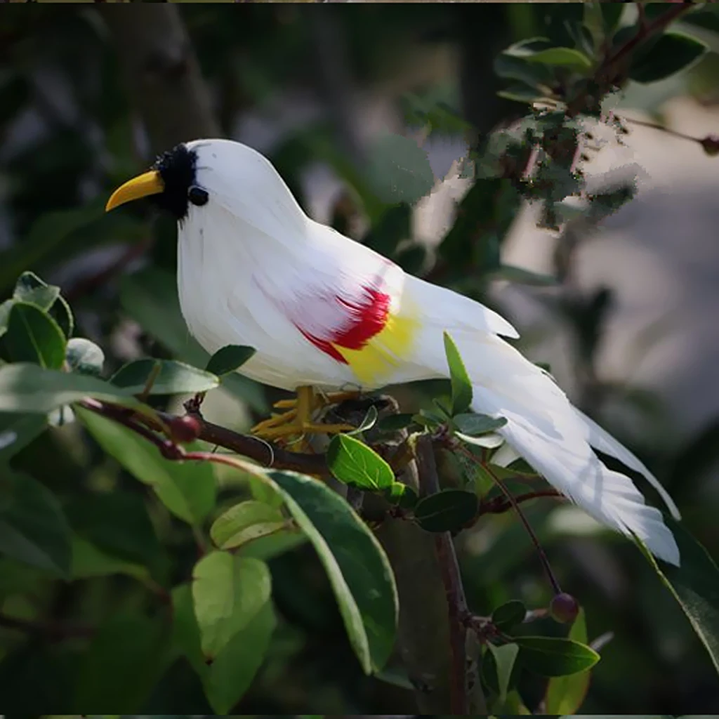 Artificial Bird Feathered Realistic Sparrow Home Garden Decor Ornament 7 Colors