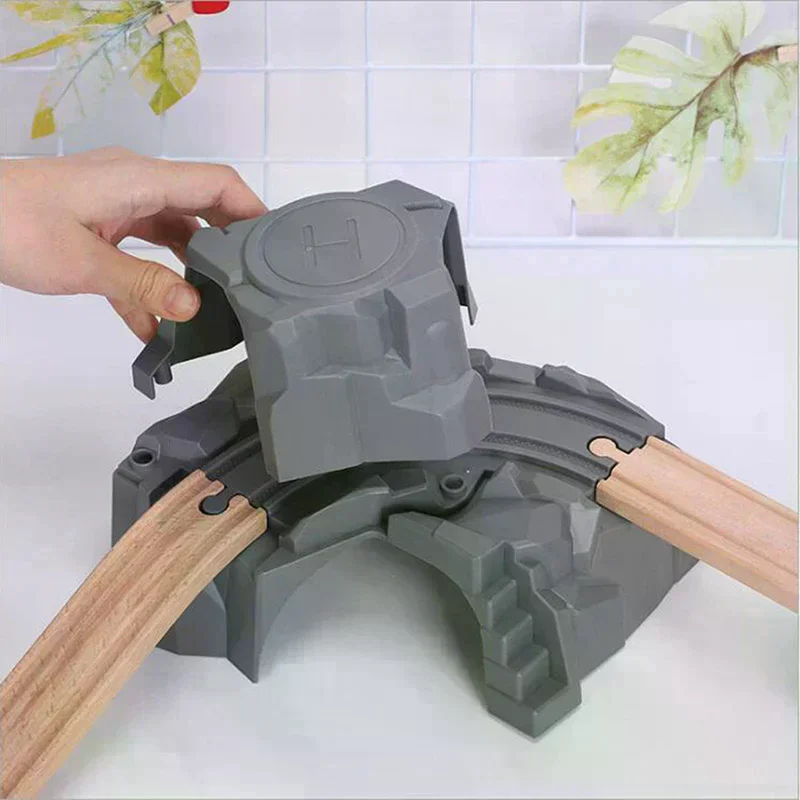 double tunnel wooden train track toy accessories for tunnel track train Plastic