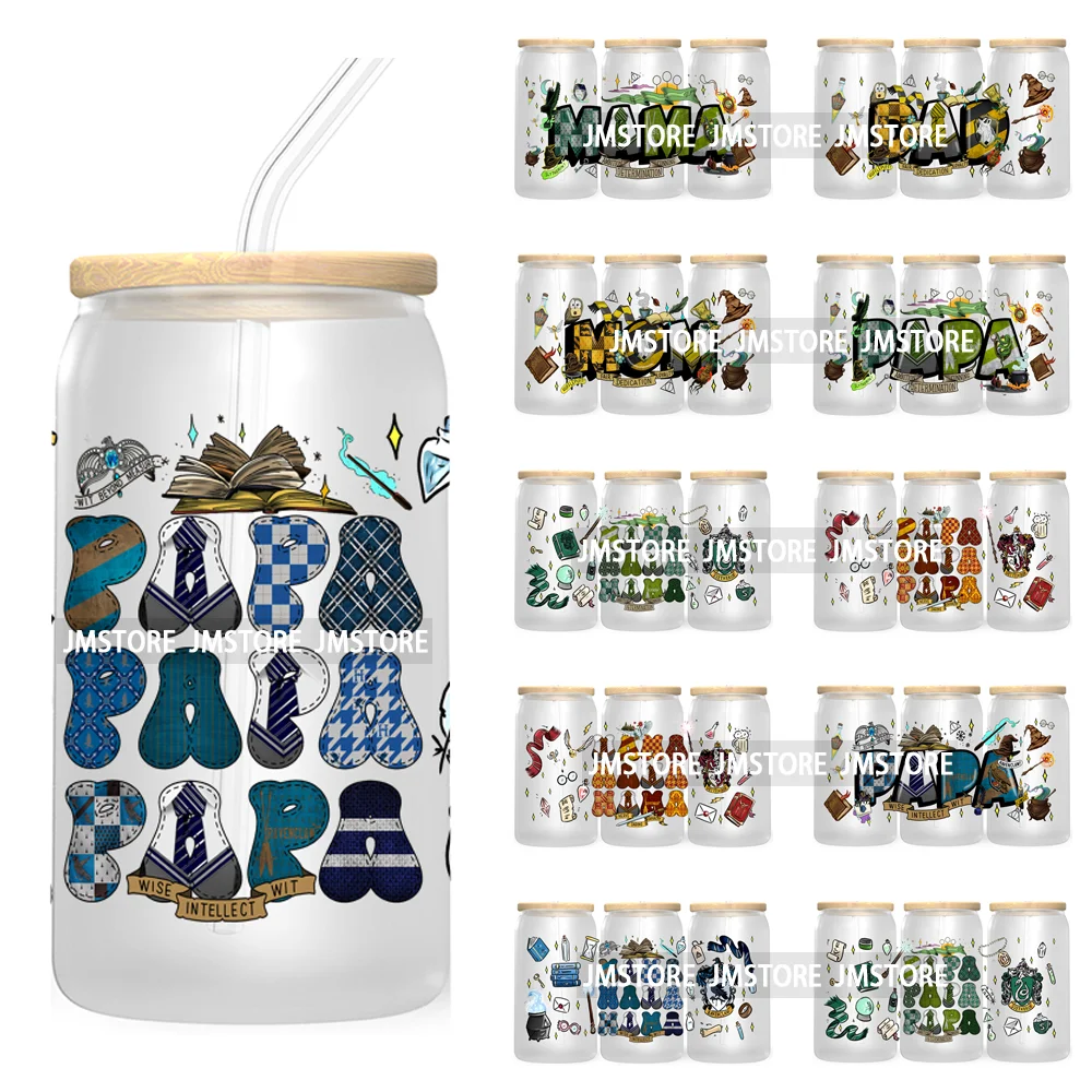 

Mama Papa Dad Magic Cartoon Movie UV DTF Sticker Wraps For 16OZ Libbey Glass Cup Can Transfer Stickers Custom Labels DIY Logo