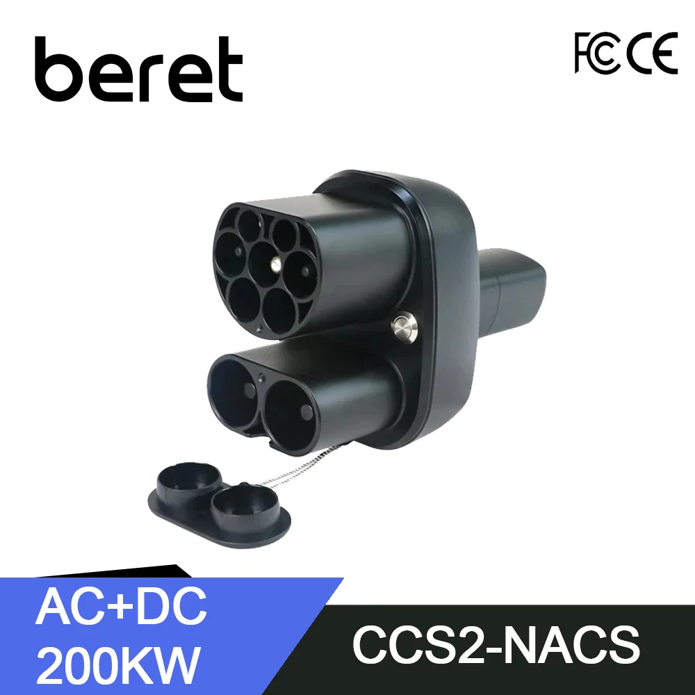 BERET EV Adapter AC 32A DC 400A CCS2 a Tesla ricarica per veicoli elettrici 500V-1000V DC 110V-250V convertitore AC per modello Y/S/3/X