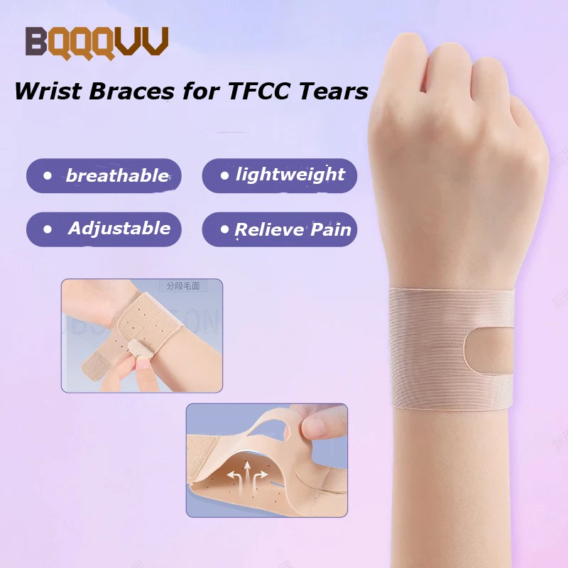 Wrist braces for TFCC TFCC, adjustable, ultra thin, compression, wrist bandages for tendonitis, injury, non-elastic, 1pc