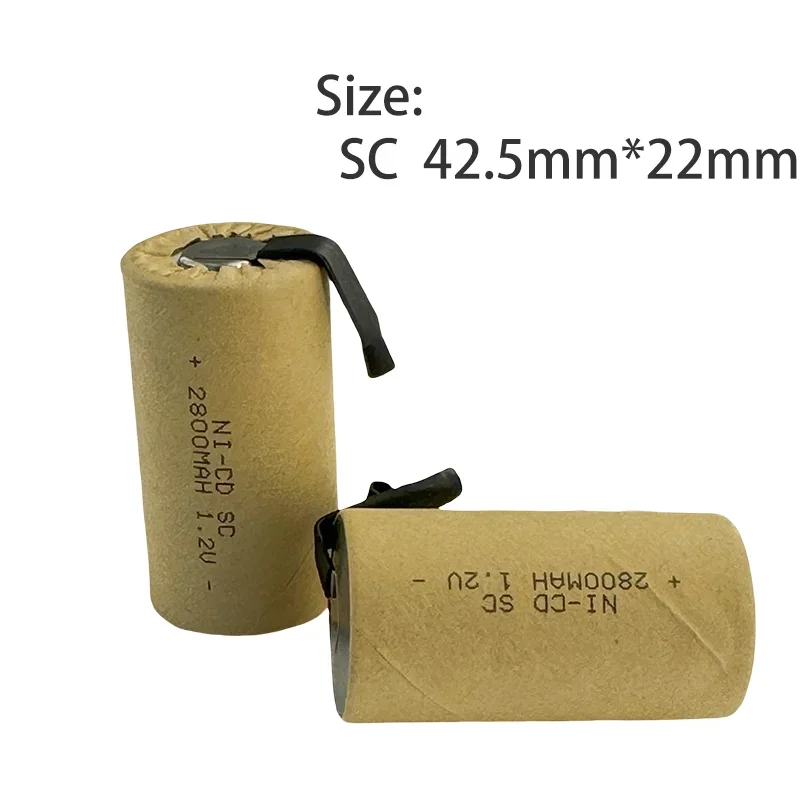 100% Original 2024 New SC 2800mah 1.2v Battery NI-CD Rechargeable Battery for Electric Screwdrivers, Electric Tools, etc