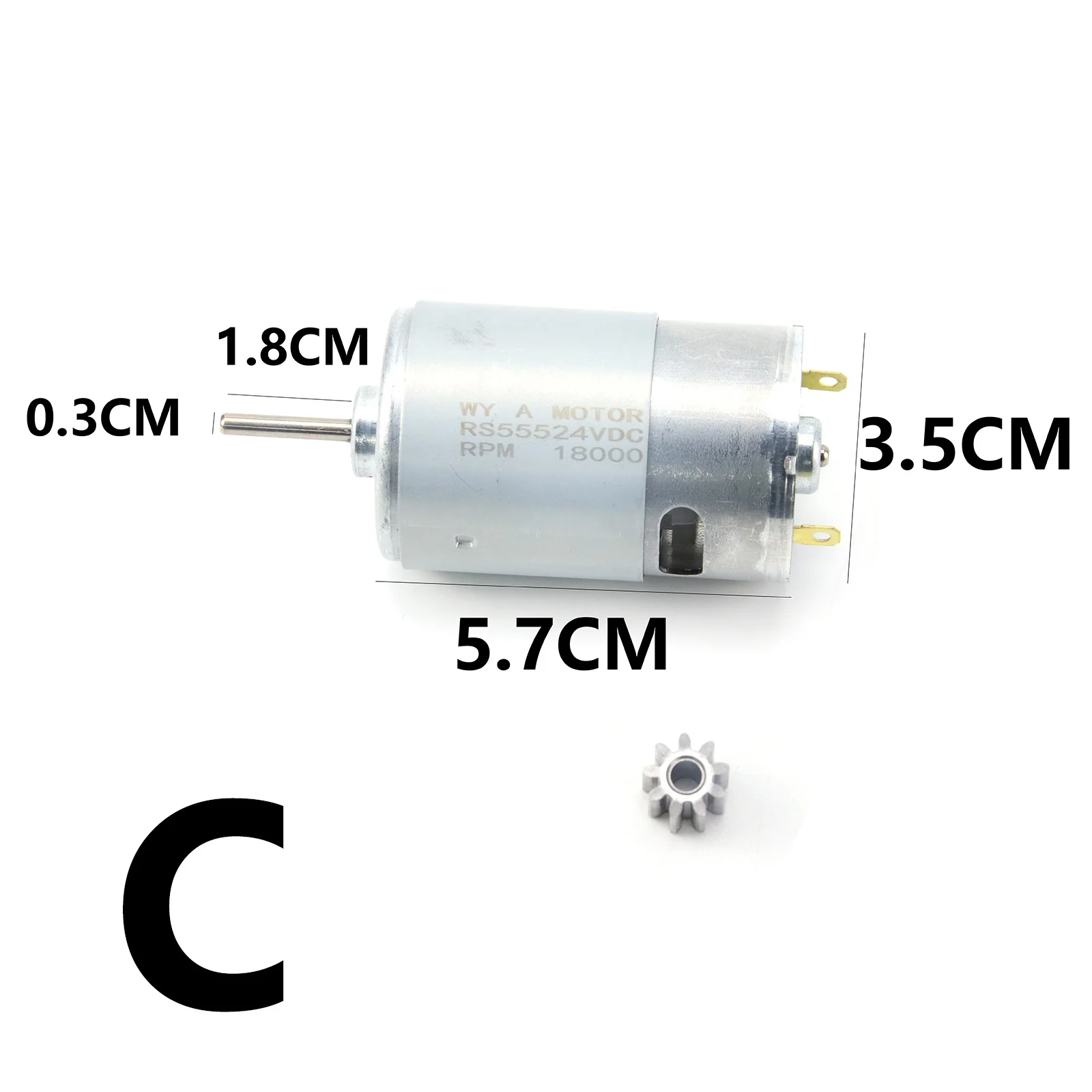 Metal Motors para crianças carro elétrico, DL 555-C 24V, alta velocidade, alta potência, 9 T 10T, 18000 20000 RPM, 200W