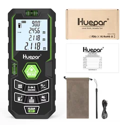 Huepar Laser Distance Meter Electric Angle Area Volume Sensor M/in/Ft 100/120M Measure Range Finder With Rechargeable Battery