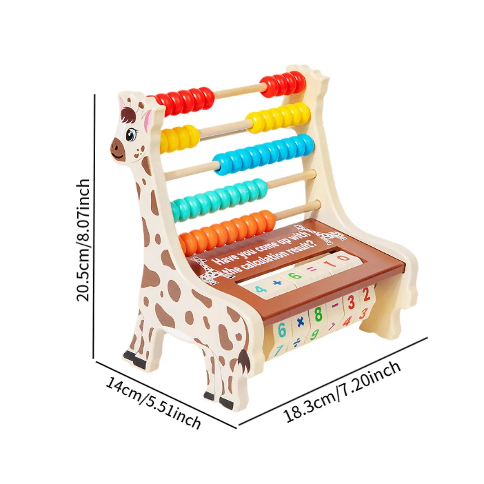 Wooden Abacus Educational Math Game Math Toy Counting Toy for 2 3 4 5 6 Years Old