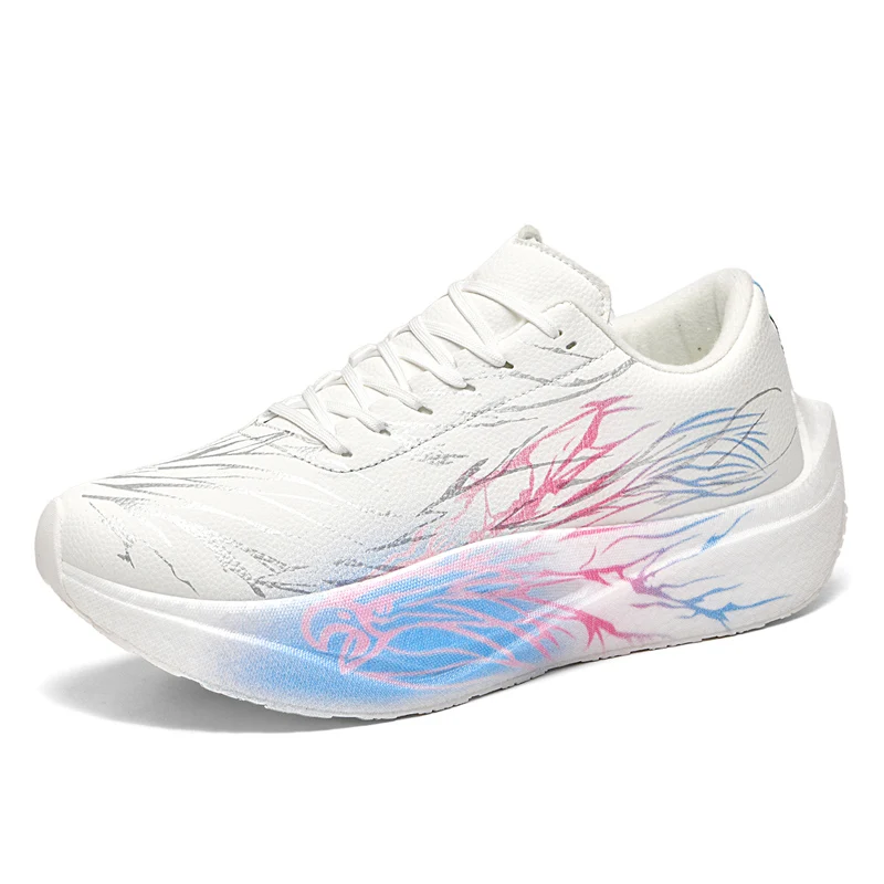 

Sports and leisure shoes, men's shoes, marathon oversized air cushioned shoes, fly woven all season rubber, wear-resistant, anti