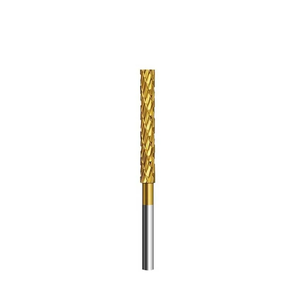 Polishing Bit Rotary File Titanium Plated Double Groove Design High Performance Steel Wear Resistant Metal Gold