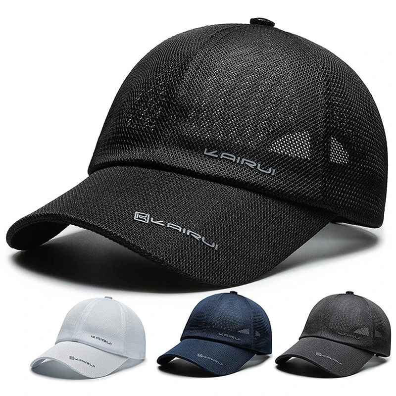 Men Women Breathable Full Mesh Baseball Cap Summer Snapback Dad Hat Bone Outdoor Quick Dry Sport Trucker Hip Hop Adjustable Caps