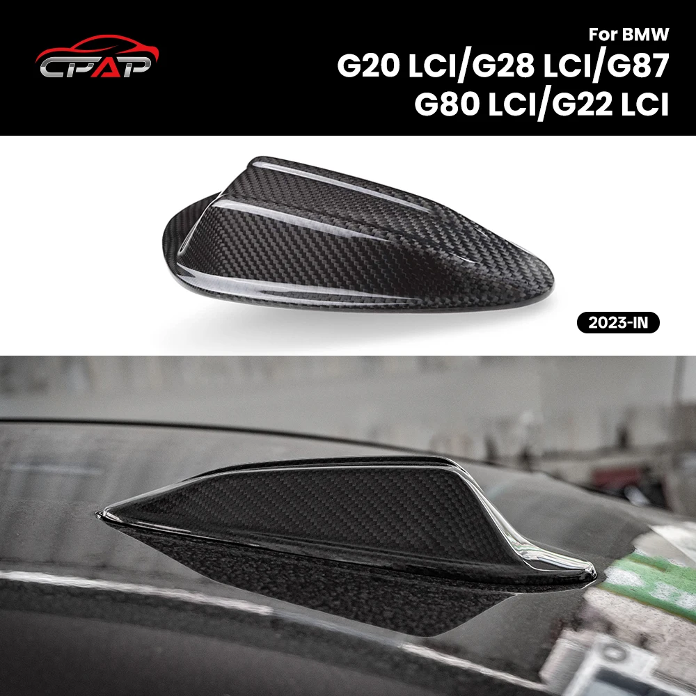 

Real Dry Carbon Fiber Antenna Trim Cover Car Accessories For BMW G20 LCI/G28 LCI/G87/G80 LCI/G22 LCI 2023-IN Sticky Style