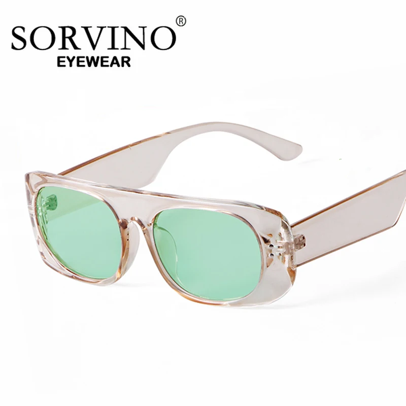 

SORVINO Vintage Rectangle Sunglasses Women Flat Top Narrow Frame Trendy Candy Colored Sun Glasses Men Shades UV Protection