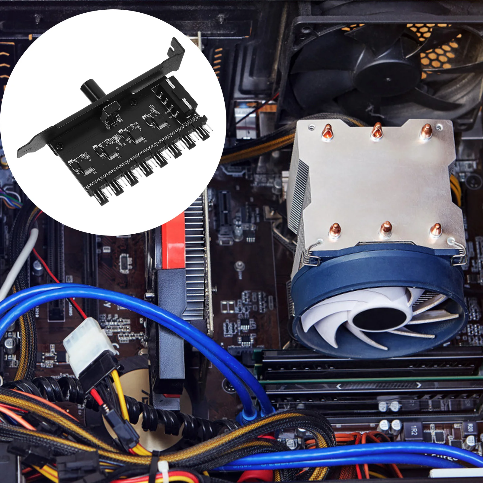 

Chassis Fan Speed Controller Hub 3pin PWM Computer Cooling Regulator Splitter 8 Channel Adjustable Fan Switch Accessories
