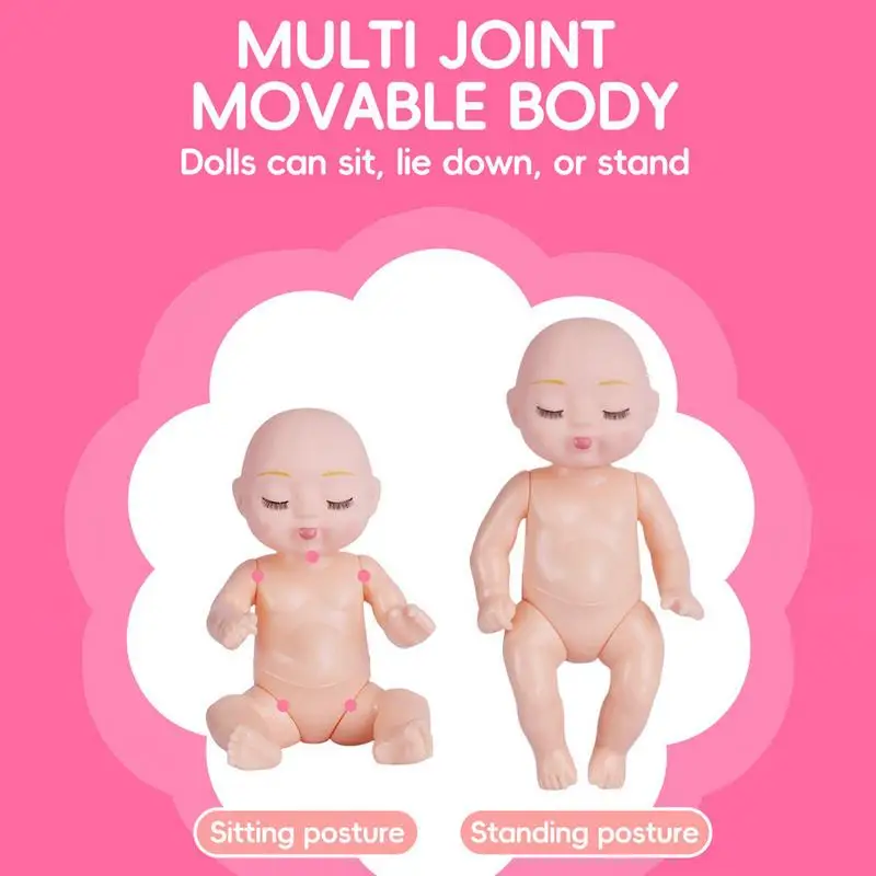 Małe lalki Reborn Zabawki na całe ciało Realistyczne śpiące dziecko 6X Poseable Doll Zabawki z ubraniami Lalka dla dzieci dla kolekcjonerów i