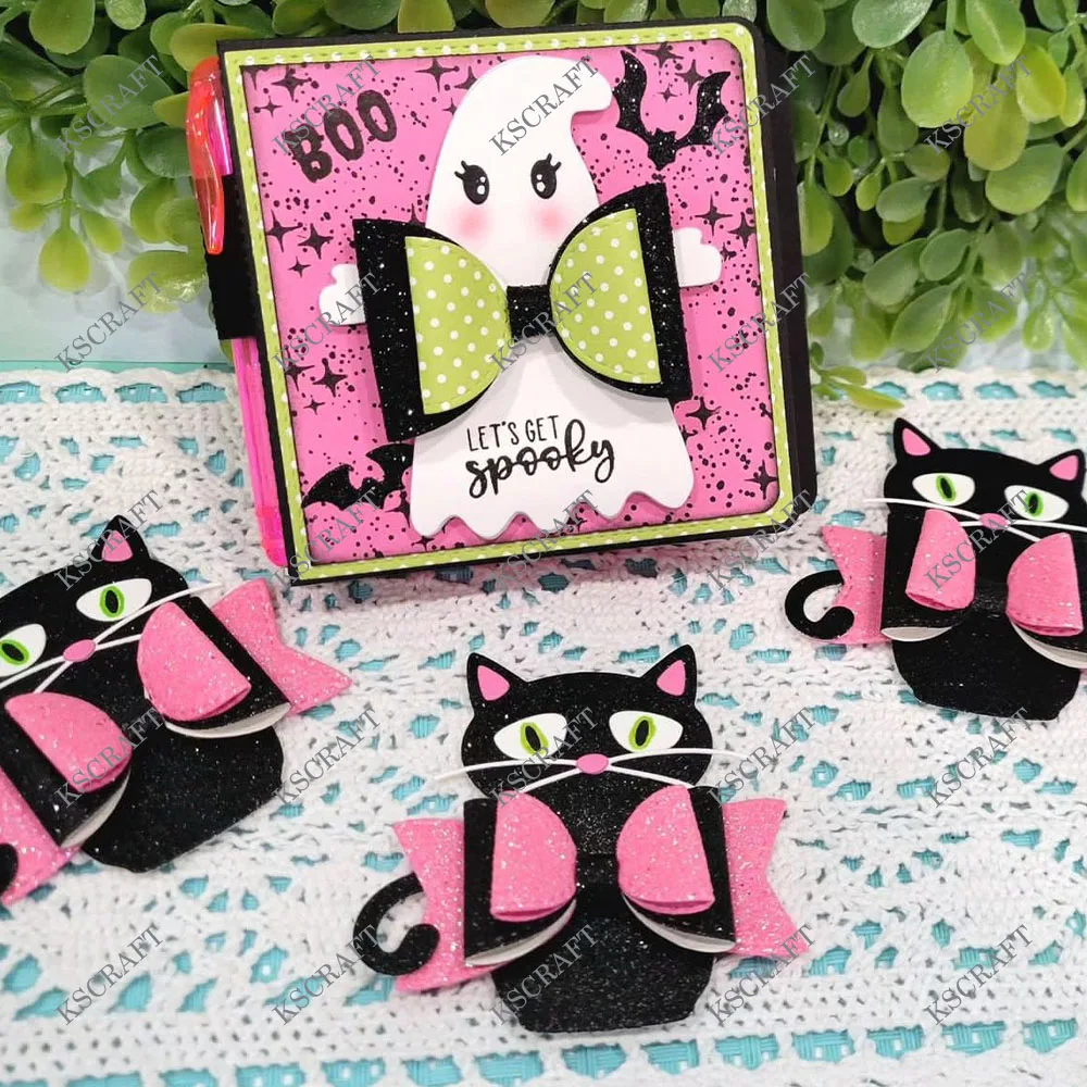 KSCRAFT Black Cat Bows Cutting Dies Stencils for DIY Scrapbooking Decorative Embossing DIY Paper Cards