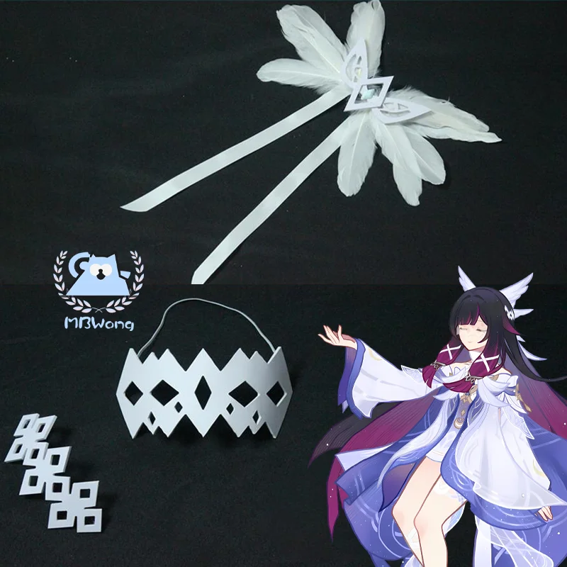 Jogo genshin impacto columbina cosplay prop headwear lua donzela headdress Kollombina headwear para festa de halloween adulto feminino